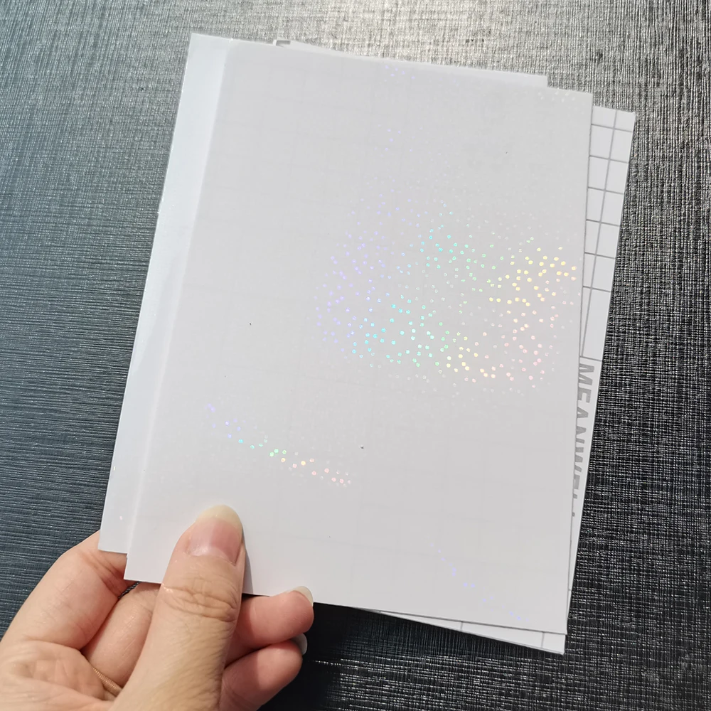 홀로그램 샌드 호일 접착 테이프, 뒷면 핫 스탬핑 용지, DIY 패키지, 컬러 카드, 100 시트, 105x148mm