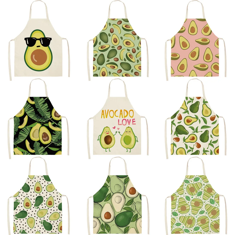 Avocad Antifouling Kitchen Apron Cotton Linen Sleeveless man women Chef Cooking Aprons Kitchen accessories 68*55cm 0015