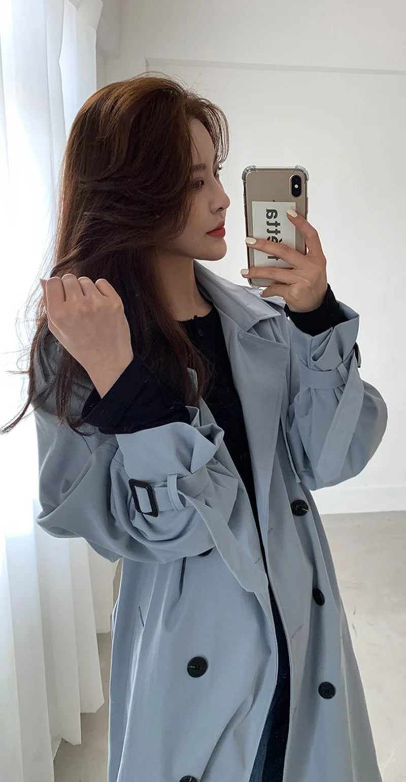 2022 Spring Autumn Russia Fashion Brand Women Long 100% Cotton Trench Coat Large Size Belted Raincoat Windbreaker Manteau Femme long puffer jacket