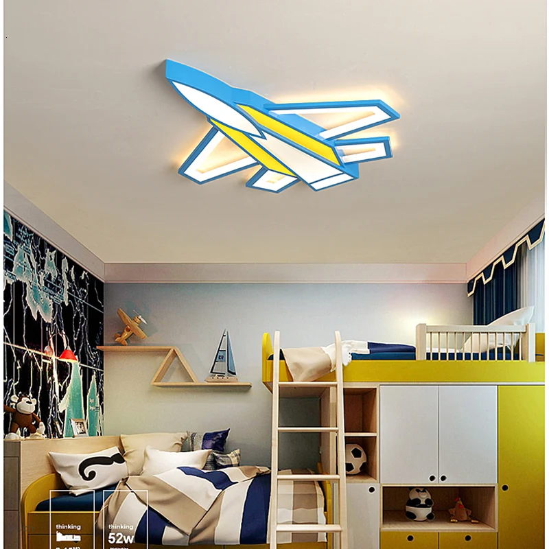 LICAN современные светодиодные потолочные лампы для маленьких мальчиков и девочек спальня мультфильм самолет светодиодный потолочный светильник для детей кабинет спальня