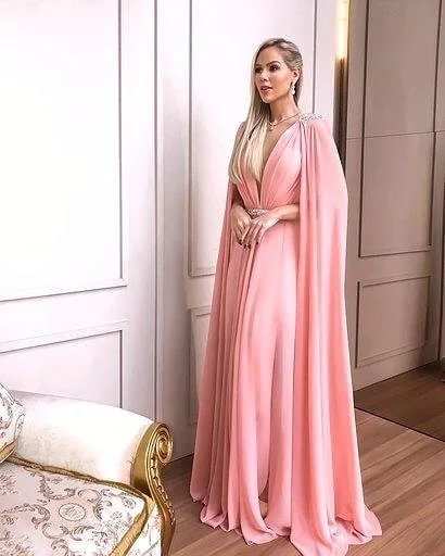 2019-Pink-V-Neck-with-cape-A (3)