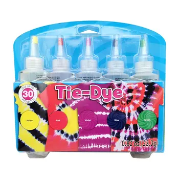 

5-Color Tie Dye Kit，DIY Tie-Dye by yourself，Yellow+Red+Violet+Blue+Green