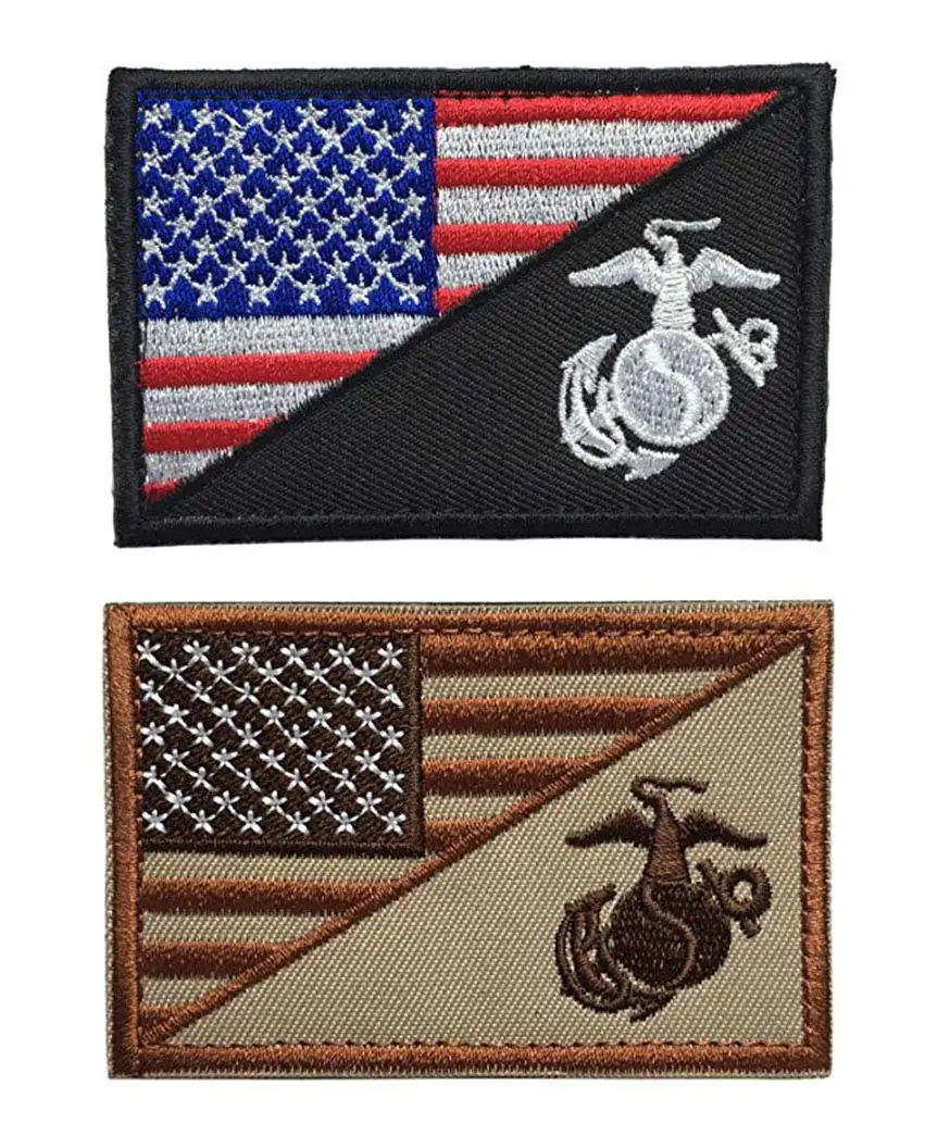 2 шт. нашивки с американским флагом/американский морской корпус USMC США военные