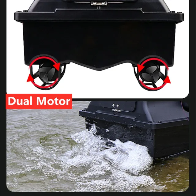 16 GPS Point Bait Boat 500M RC Fishing Nest Boat Auto Cruise Control 2KG Loading 3 Hoppers GPS RC Nesting Boat With Fish Finder 5