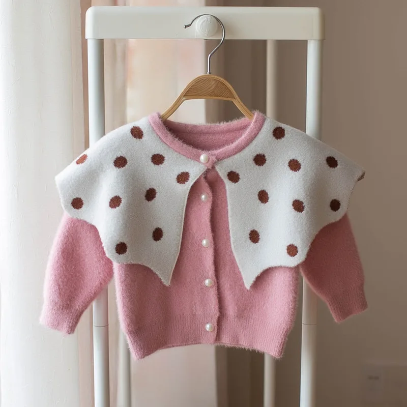 Modis/вязаный кардиган для девочек Детский свитер свитера маленьких