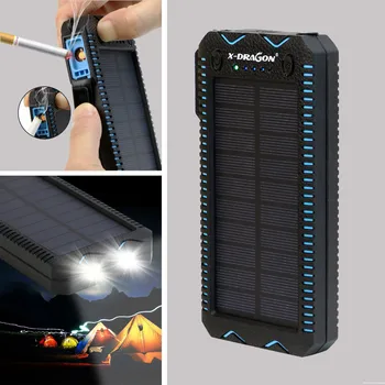 

30000 Mah Waterdichte Solar Power Bank Dual Usb Met Sos Led Charger Travel Powerbank Iphone X Xr Xs Max Samsung S9 S10 galaxy No