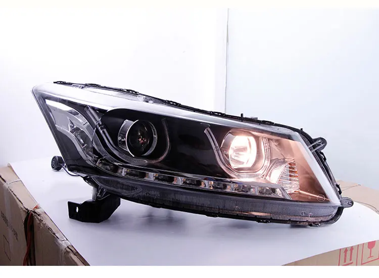 Автомобильный стиль светодиодный фары для Honda Accord 2010-2012 для Accord Головной фонарь светодиодный DRL Объектив двойной луч H7 HID Xenon bi xenon объектив
