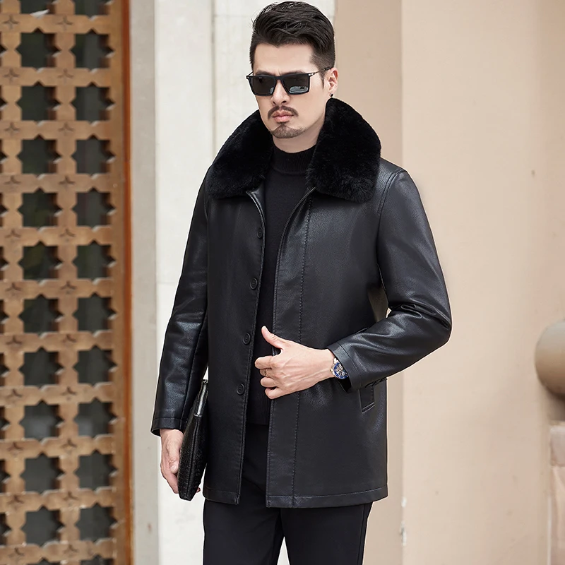 Большие размеры 8XL 7XL мужская осенне-зимняя куртка панка из искусственной кожи мужская кожаная куртка модная мотоциклетная кожаная мужская верхняя одежда