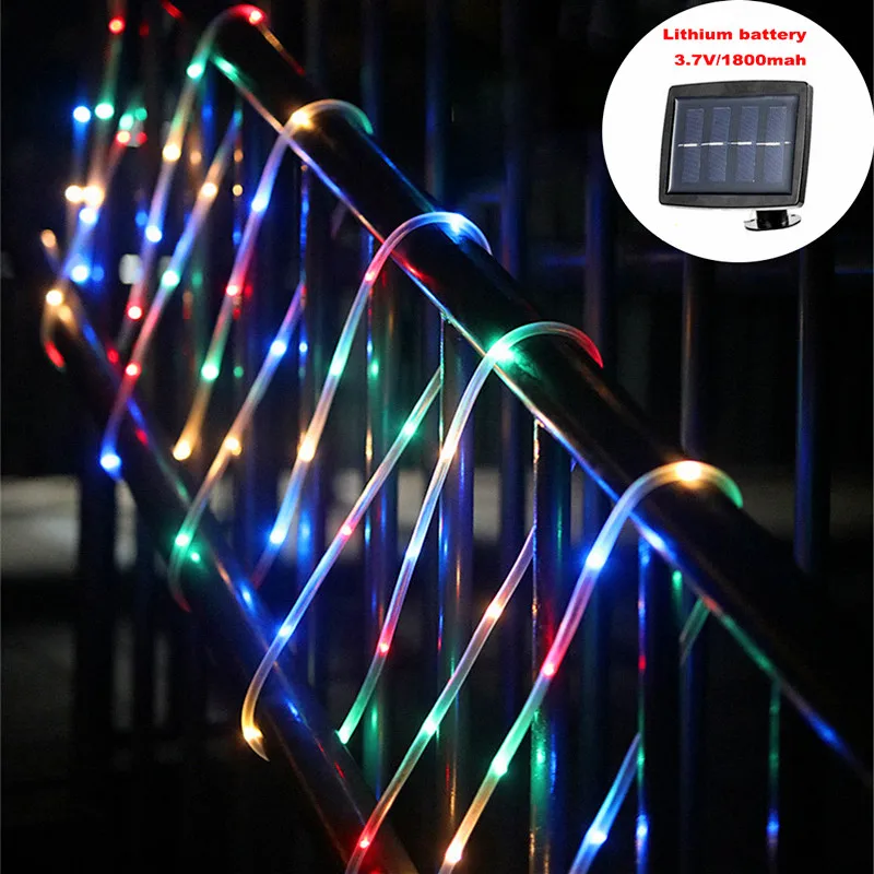 Светодиодный светильник на солнечной батарее 100LED уличный Сказочный 8 режимов 1800