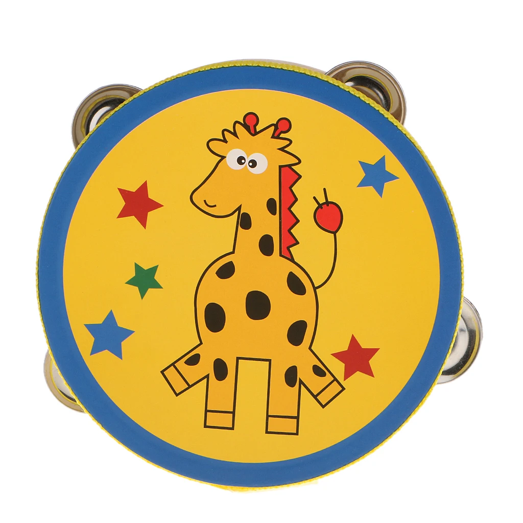 6 дюймов бубны ударный барабан Детская Музыкальная развивающая игрушка барабан жирафа