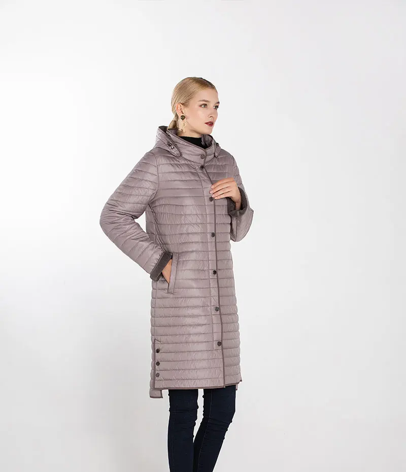 MODERN NEW SAGA Autumn Women Coat Warm Long Jacket Parka Femme Long Coat Female Quilted Coat Winter Overcoat Fleece Liner