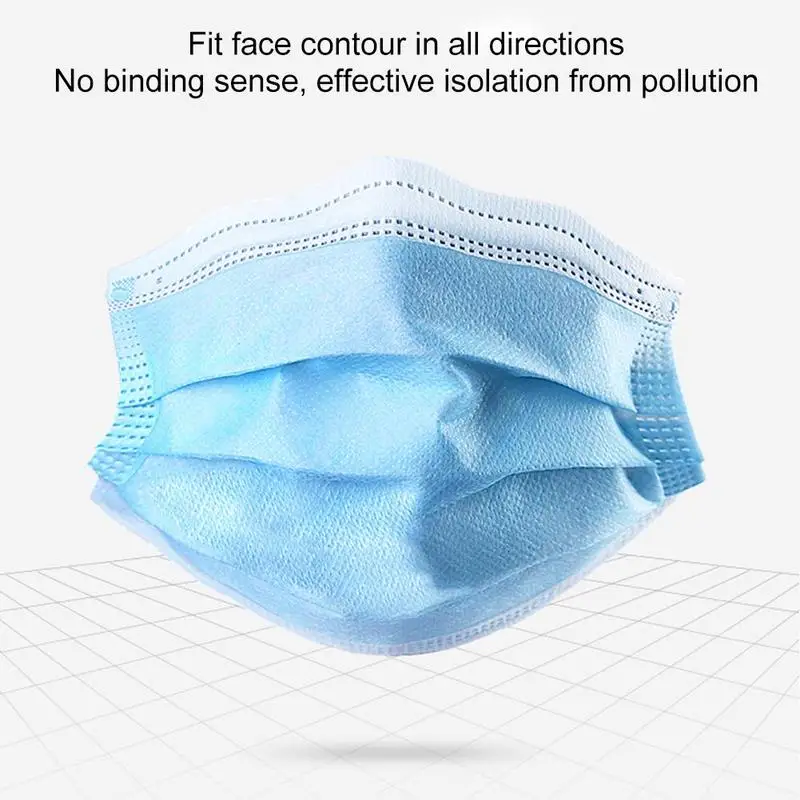

50pcs/bag Disposable Masks Unisex Ventilation Non-woven Fabric Mouth Muffle Antibacterial Gauze Face Mask Protective Equipment