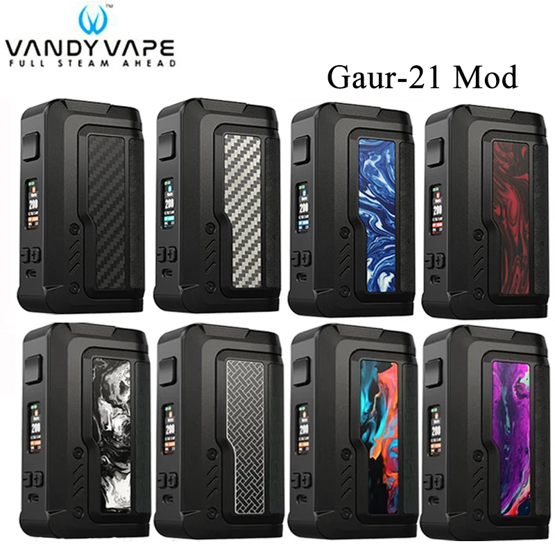 Оригинальная электронная сигарета Vandy Vape Gaur 21 Mod 200W TC Box питание от двух батарей 21700