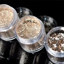 Шампанское золото Маникюр супер яркий Мерцающий Порошок блесток смешанные одна бутылка 10 г/бутылка