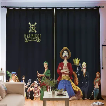 

Anime One Piece 2 Panels/Set Window Curtains Block out Fabric Drapes Darkening Thermal Insulated Living Room Bedroom