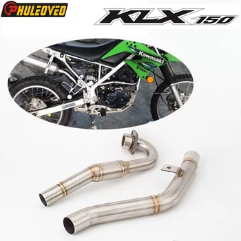 KLX150 KLX150BF KLX150L Exhaust Link Pipe Motorcycle Exhaust System Front Pipe Mid Connect Pipe Tube for KLX150 Muffler Escape