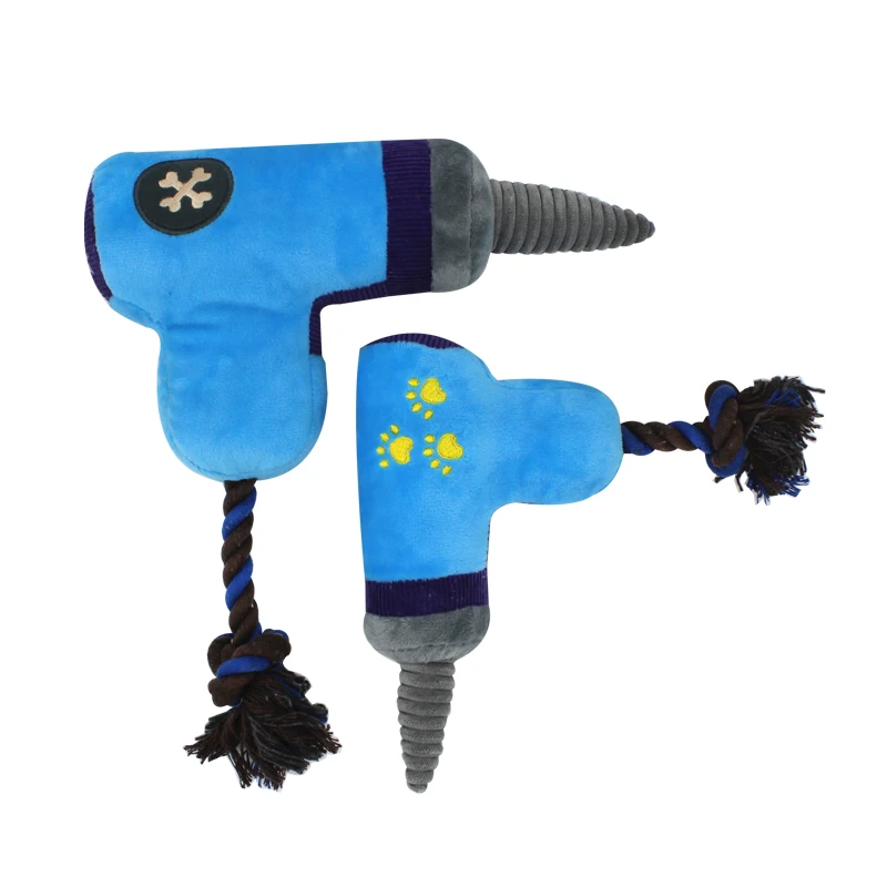 

Gomaomi Drill Shape Squeak Plush Dog Toys Stuffed Plush Pet Toys Soft Pet Puppy Bite Play Chew Toys Non-Toxic