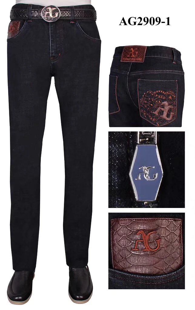 

BILLIONAIRE Jeans men 2019 Winter new cotton Cowhide Fashion Business casual embroidery Comfortable high quality free shippng