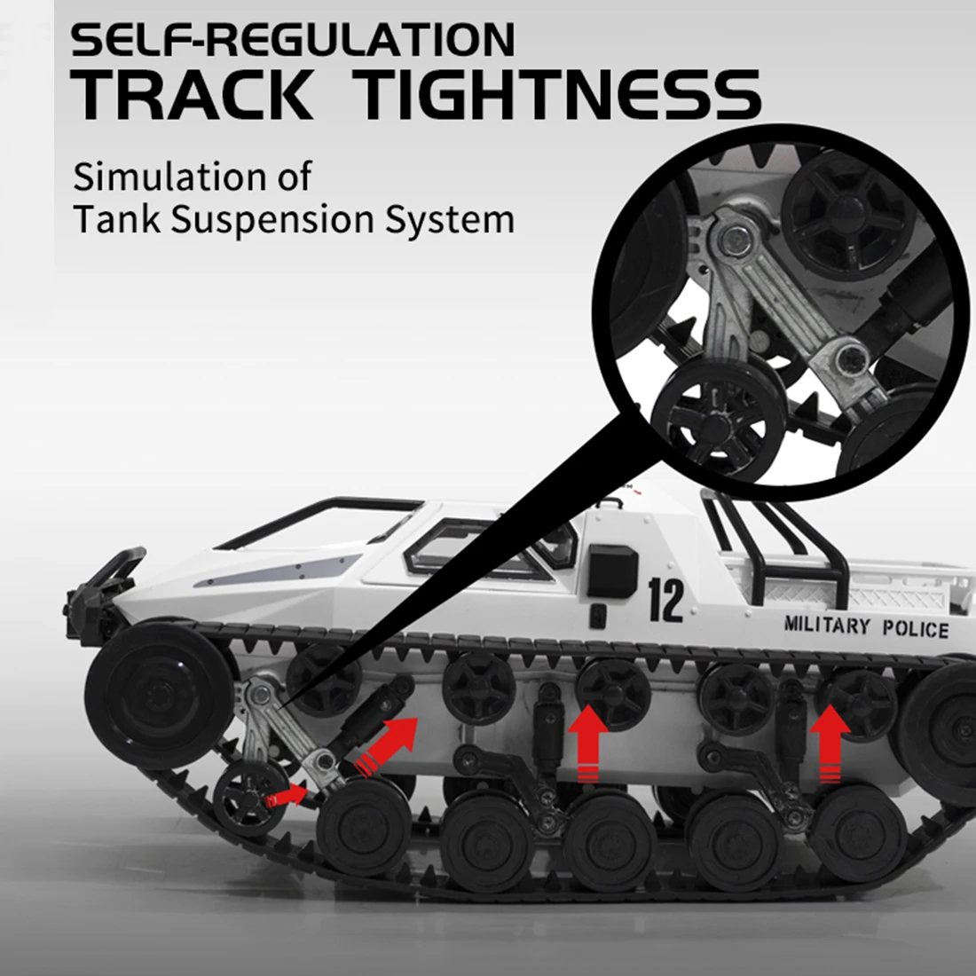 HOBBYINRC 1:12 4WD 2,4G RC высокоскоростной Дрифт Танк автомобиль грубый зуб гусеничная колесница Танк беспилотный набор аксессуаров-серый