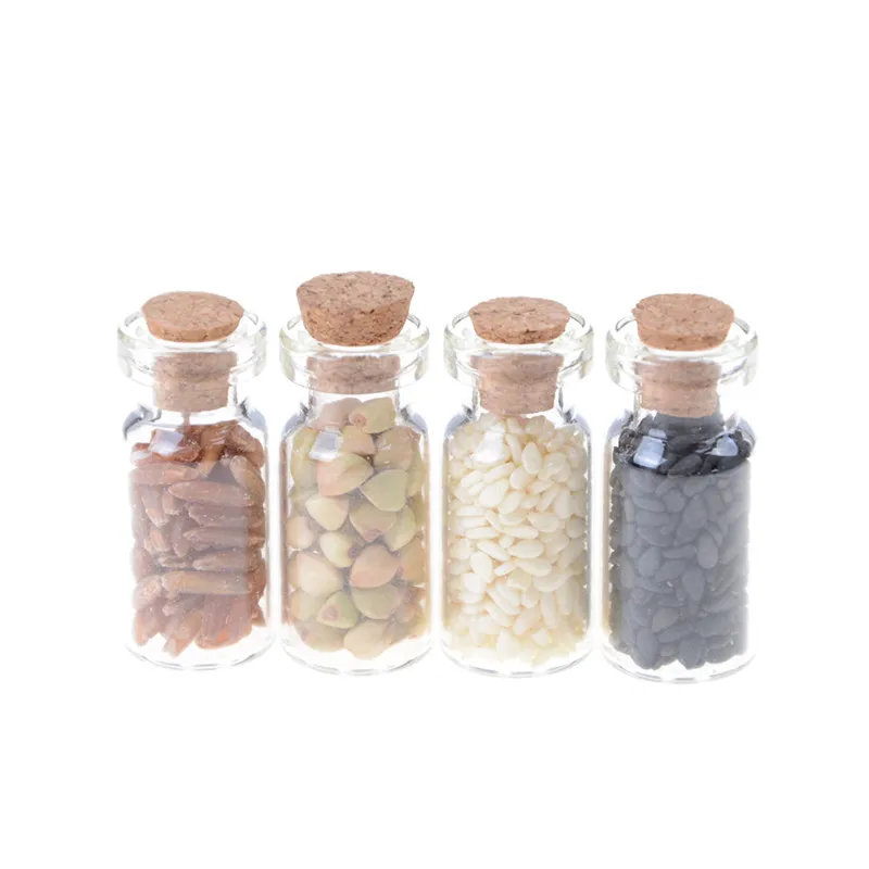 1/2/3/4Pcs 1/12 Dollhouse Miniature Accessories Mini Glass Seasoning Bottle Simulation Kitchen Food Model Toys 12