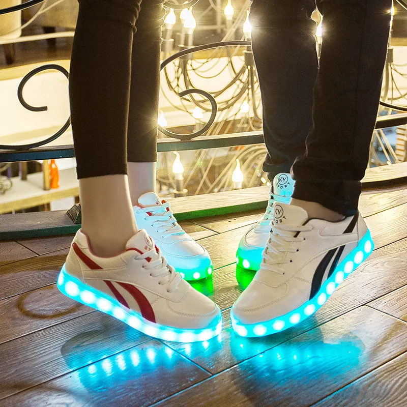 Размер 30-44 USB зарядка детские светящиеся сникерсы Led обувь для детей Мальчики Девочки светящиеся освещенные туфли с подсветкой повседневная обувь