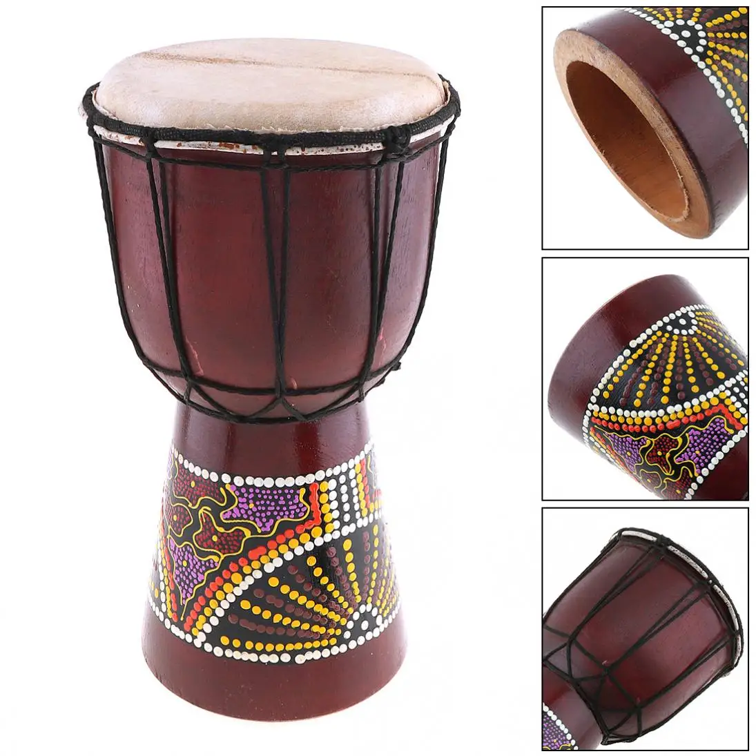 6 Inch Professional African Djembe Drum Classic Painting Wood Goat Skin Good Sound Musical Instrument Djembe Drums