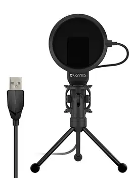 

USB Gaming Microphone Computer Condenser PC Mic with Tripod Stand for Streaming Podcasting Vocal Recording