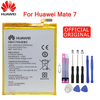 

Hua Wei Original Replacement Phone Battery HB417094EBC For Huawei Ascend Mate 7 MT7 TL00 TL10 UL00 CL00 4000/4100mAh Free Tools