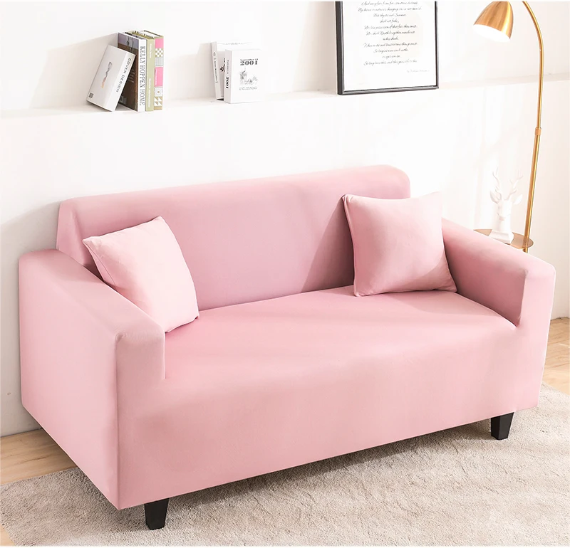 Elastic All-Inclusive Sofa Covers for Living Room, Covers For Sofas Chaise Lounge,Brushed,Pink Color 1/2/3/4 Seater Elastic All-Inclusive Sofa Covers for Living Room, Covers For Sofas Chaise Lounge,Brushed,Pink Color 1/2/3/4 Seater
