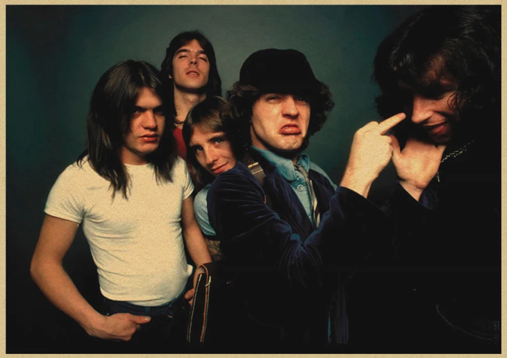 Австралийская рок-группа ACDC Malcolm Angus крафт-бумага винтажный настенный плакат стикер