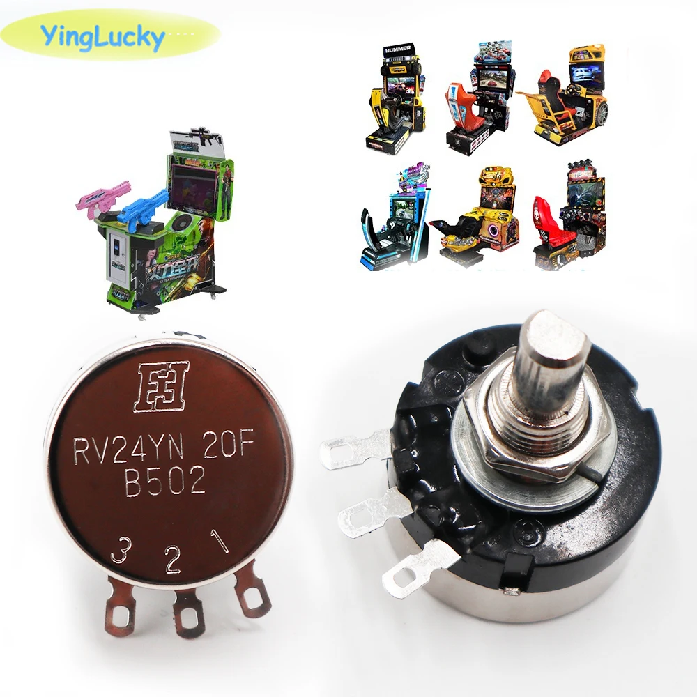 Yinglucky 5 шт./лот RV24YN 20F 5K Круглый потенциометр гоночного колеса аркадного