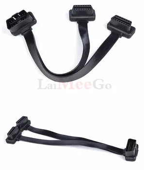 

One-pull-two elbow flexible flat cable OBD extension line 0.3m female Y-splitter OBD connector