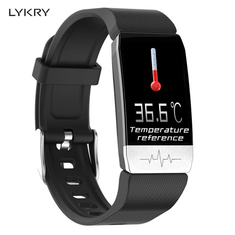 

LYKRY T1 Smart Watch Men Women Temperature Immune Measure ECG Heart Rate Blood Pressure Monitor Weather Forecast Drinking Remind