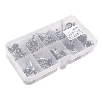 

80pcs DIY Wear Resistant With Box Alloy Guide Tip Kit Silver Repairing Tools Eye Rings Fishing Rod Sturdy Accessories Multi Size