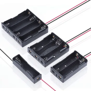 

18650 Battery Storage Box DIY Batteries Clip Holder Container With Wire Lead Pin 1x 2x 3x 4x Power Battery Storage Case