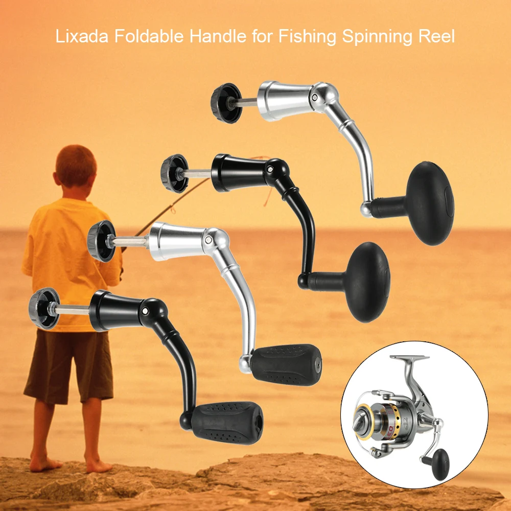 

Lixada Aluminum Alloy Rotary Knob Foldable Power Fishing Reel Handle for Spinning Reel Replacement Handle Nonslip Grip