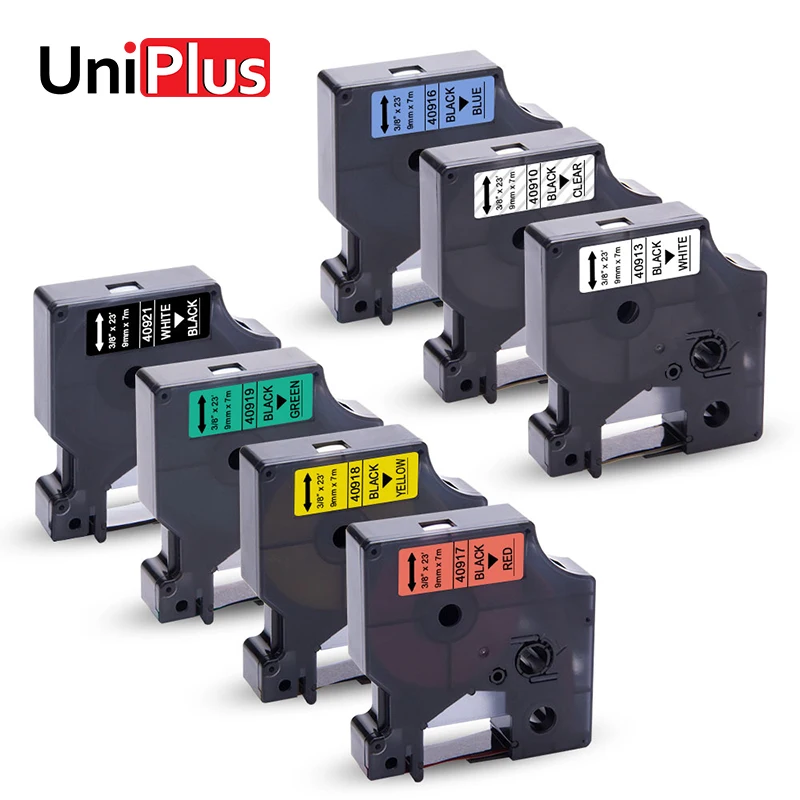 

UniPlus 40910 40913 40916 40917 40918 40919 40921 Label Maker for Dymo D1 LM260D PNP Label Printer 9mm Blue Red Yellow Tapes