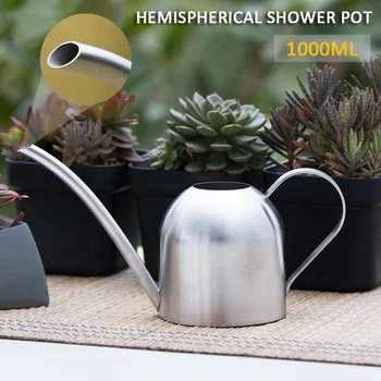 

Watering Can 1000ml Indoor Stainless Steel Watering Can Pot Garden Plant Spout Tool Long Service Life Durable And Convenint