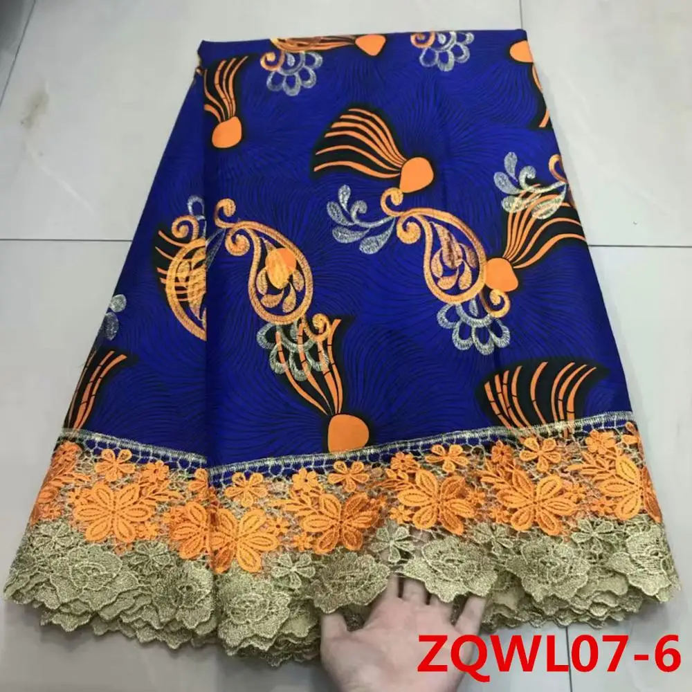 2019Top модная Анкара восковая ткань с вышитым кружевом африканская восковая ткань хлопок с кружевом