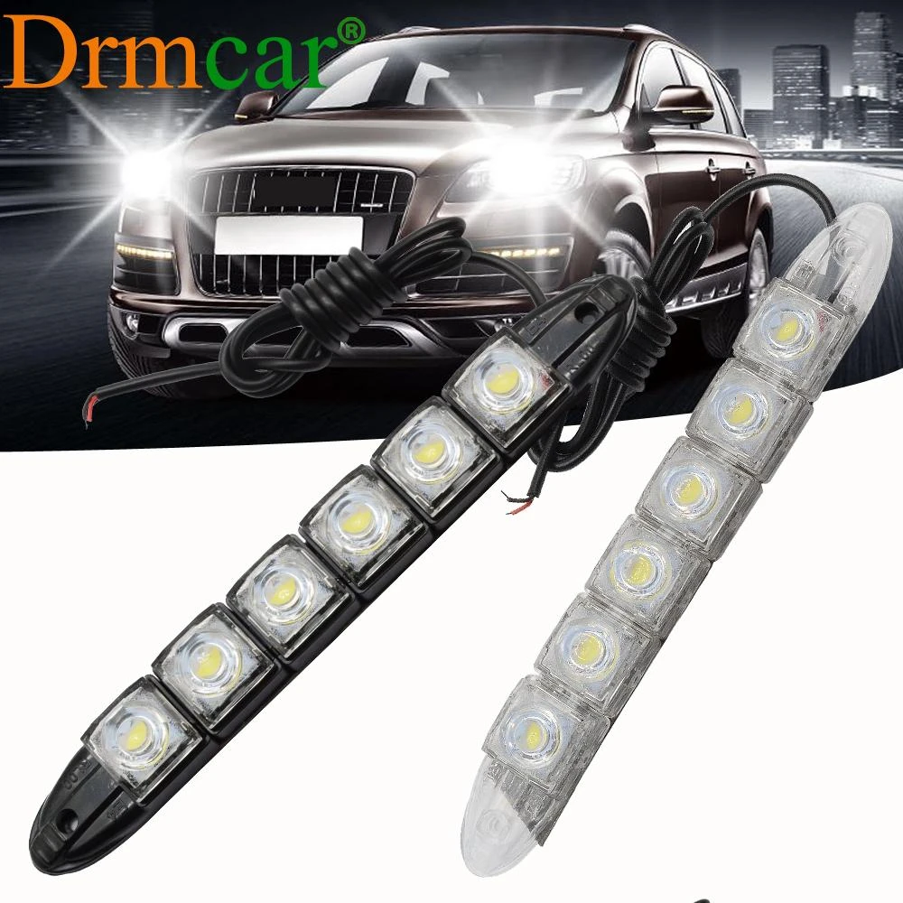2X 6 светодиодный гибкий туман светильник DRL Дневной Водонепроницаемый