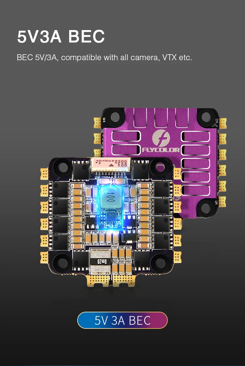 Flycolor X-Cross 60A BLheli_32 3-6S 4в1 бесщеточный ESC с выходом 5 В BEC для радиоуправляемого дрона FPV Racing