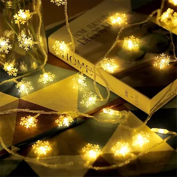 

25# 1.5m 10 Led Snowflakes Shape String Lights Party Wedding Christmas Wire Fairy Lights Night Light For Christmas Lamp