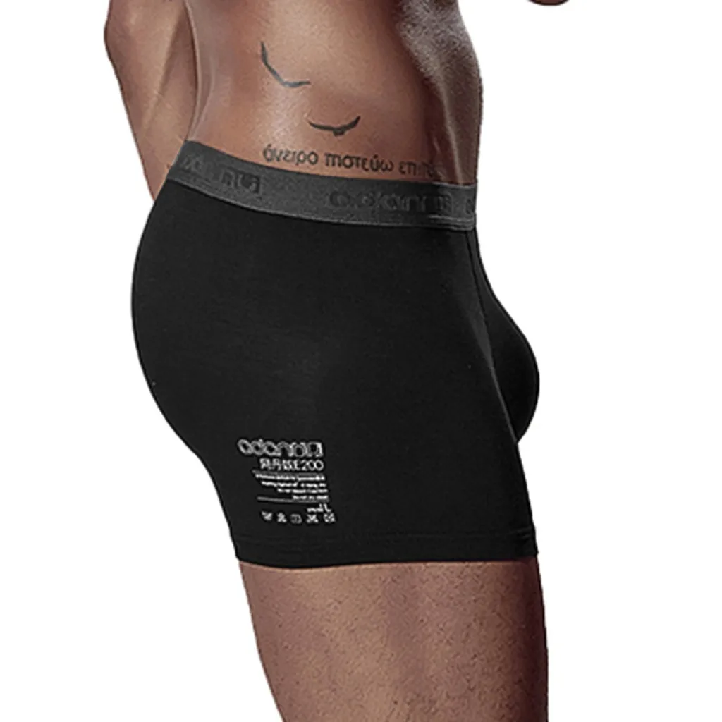 Male Underwear Elastic Wide Belt Men Underpant Solid Cotton Panties Model Boxer Sexy Plus Size Boxer#4