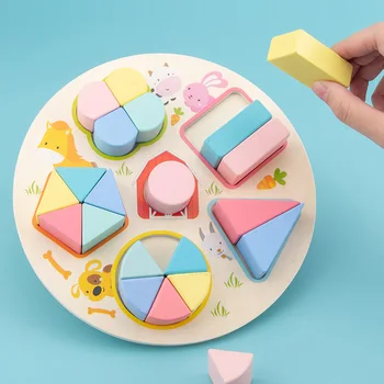

Wooden Geometric Shapes Puzzle Sorting Math Montessori Preschool Early Learning Educational Game Math Toys Gifts For Children