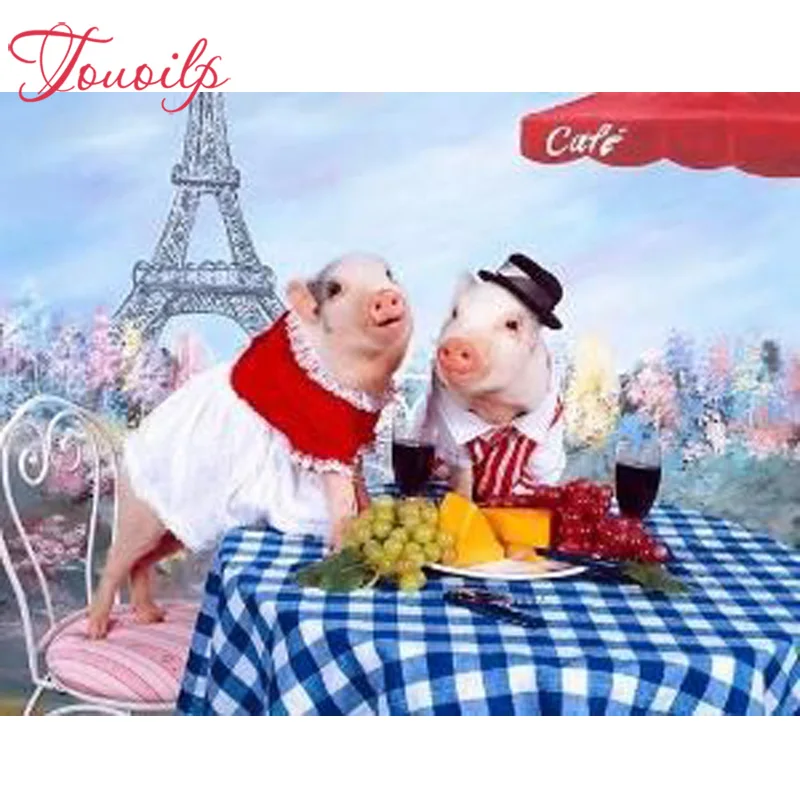 Алмазная вышивка Touoilp распродажа алмазная живопись Love pig Couple мозаика из полных