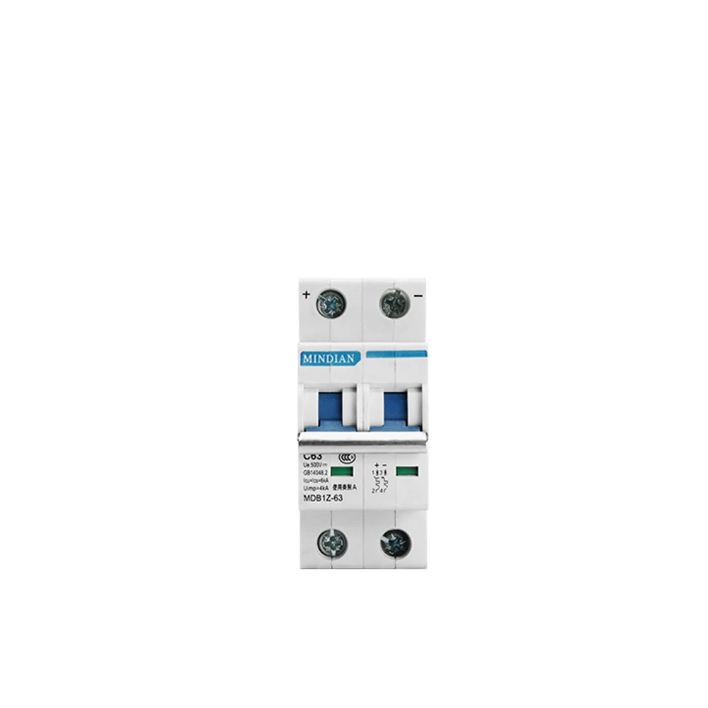 MDB1Z-63 DC500V DC1000V Американская классификация проводов 2р 6A 10A 16A 20A 25A 32A 40A 50A 63A автоматический выключатель постоянного тока PV солнечная выключатель MCB