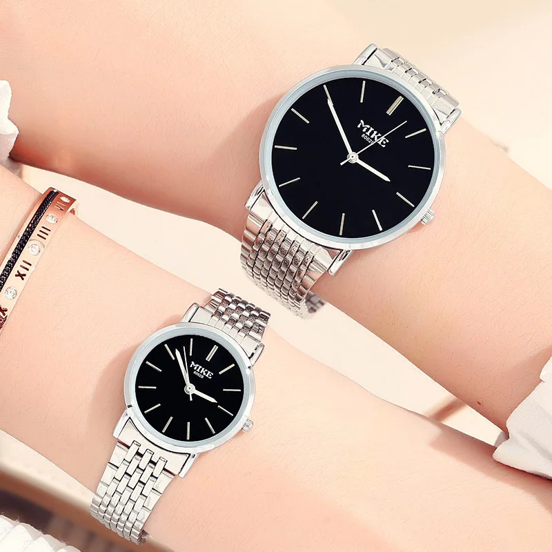Top Brand MIKE Lovers' Couples Quartz Luxury Men Watch Women Valentine Gift Clock Watches Ladies Unisex 30m Waterproof Wristwatc