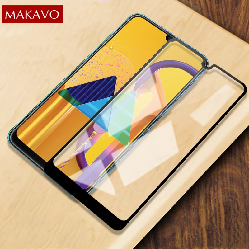 MAKAVO для samsung Galaxy M30S закаленное стекло крышка для телефона, которая полностью закрывает переднюю часть экрана протектор Броня пленка для samsung M30S 2 шт./лот