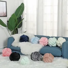 Cojín de felpa de algodón PP para dormir, hecho a mano con relleno decoración del hogar, bola anudada, sofá, cama, coche, almohada, futón, colores sólidos, creatividad