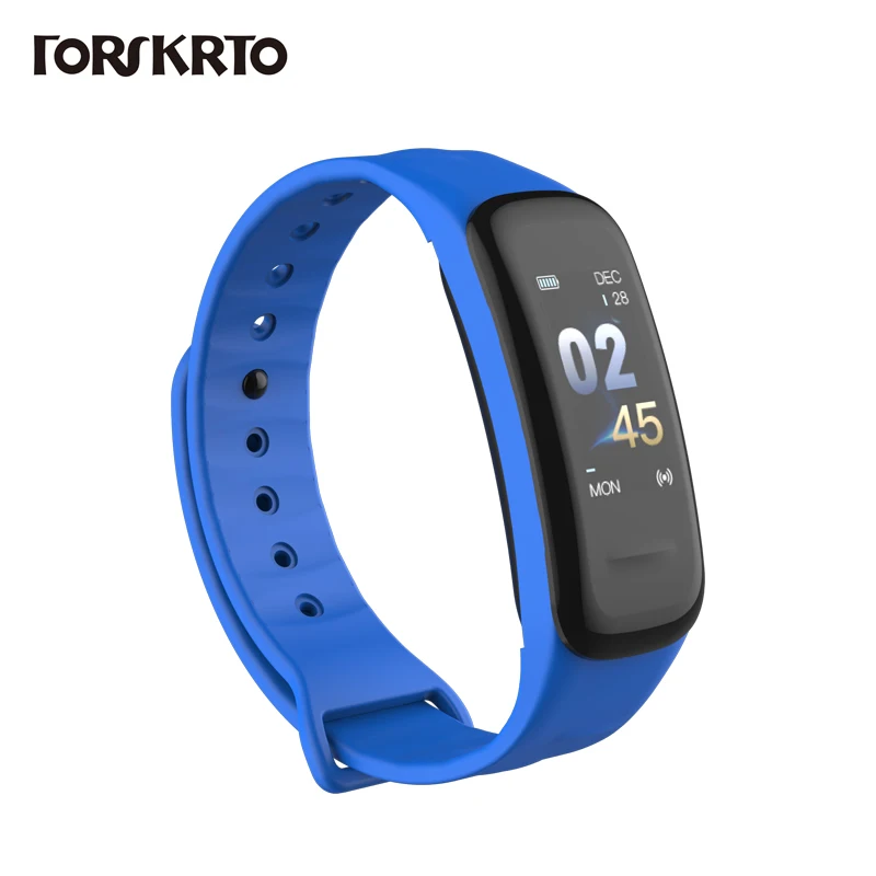 Синий Смарт-браслет Forskrto C1Plus цветной экран фитнес-трекер кровяного давления монитор сердечного ритма Смарт фитнес-браслет для Android IOS - Цвет: Синий